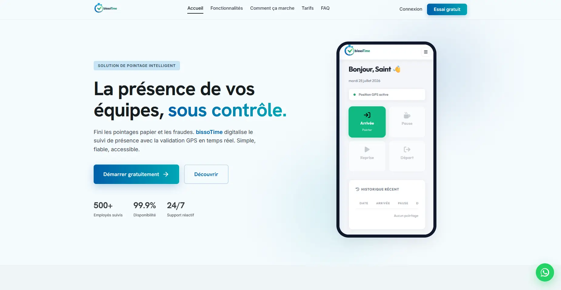 bissoTime Application de pointage